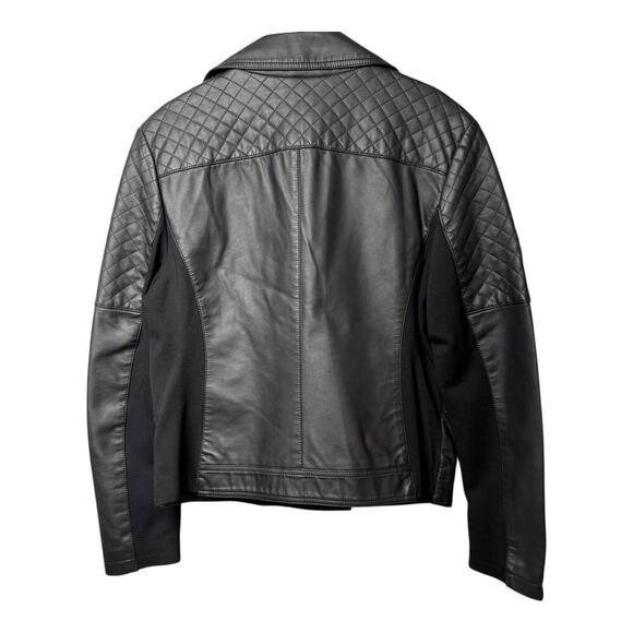 Express black faux leather quilted moto jacket size large NWT - Picture 4 of 9